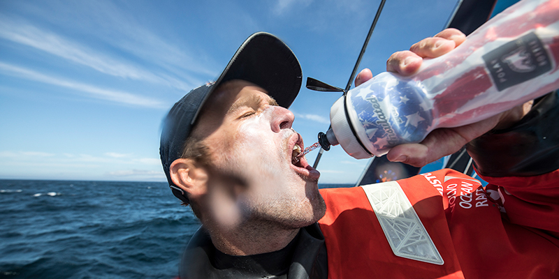 Nick Dana, water bottle, sailing,