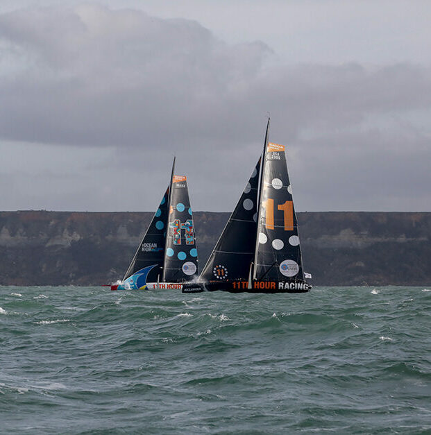 November 7, 2021, the start of the Transat Jacques Vabre in Le Havre, France. Photo credit: Jean-Marie Liot / Alea / 11th Hour Racing