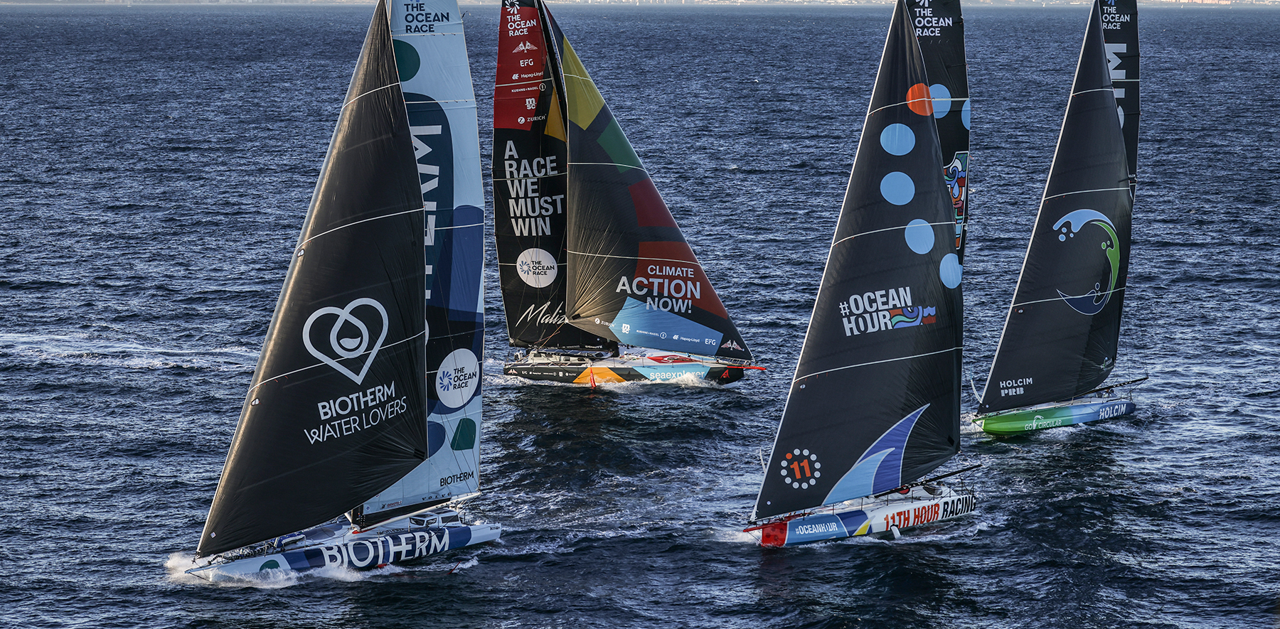 IMOCA fleet, The Ocean Race 2022-23. Credit: Sailing Energy / The Ocean Race