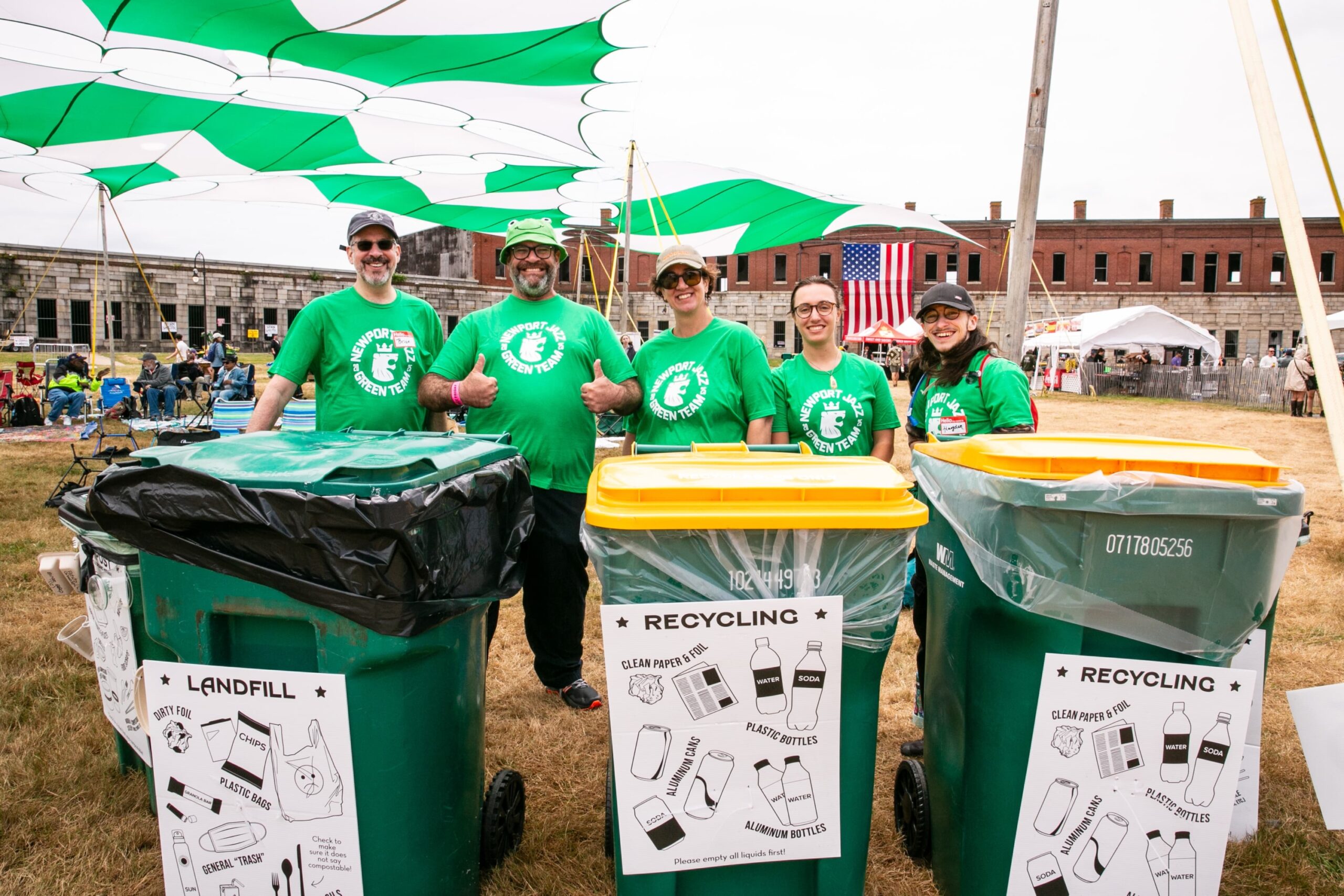 The Green Team promoting sustainable recycling initiatives on site.